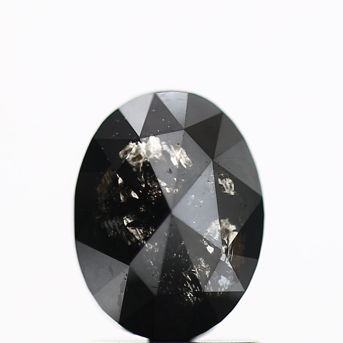 1.18 Carat Oval Cut Black Natural Diamond 8 MM