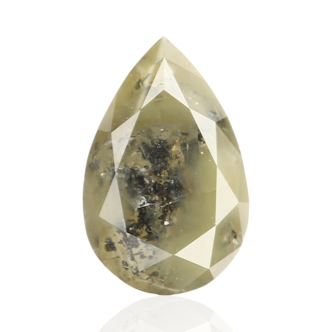 1.18 Carat Rustic Natural Yellow Pear Brilliant Cut Diamond 8.18 MM