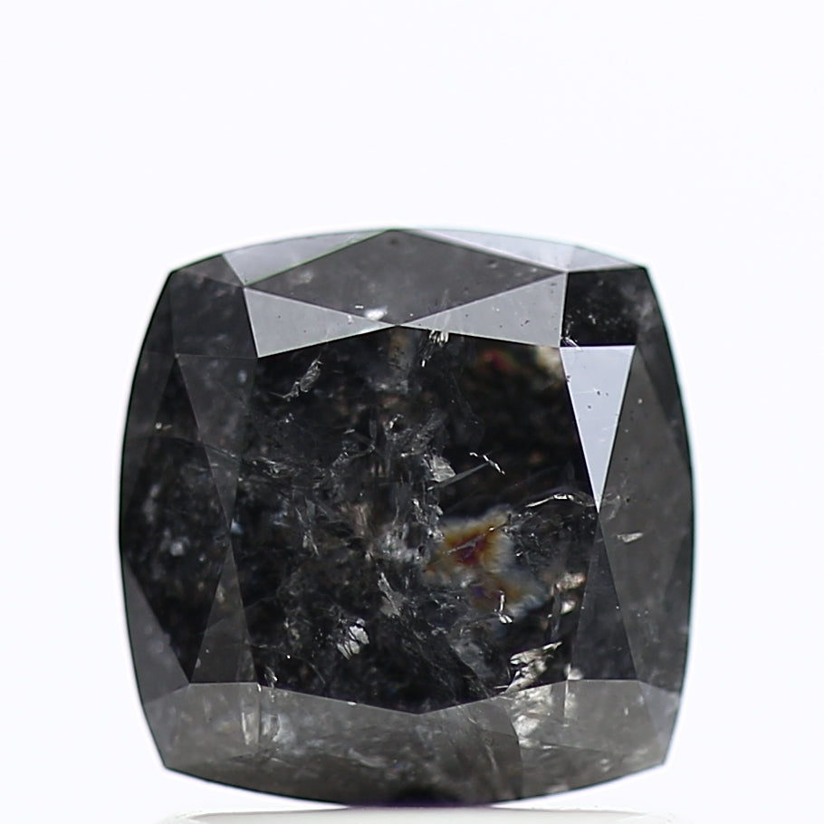 1.19 Ct Cushion Salt Pepper Diamond For Black Diamond Wedding Rings