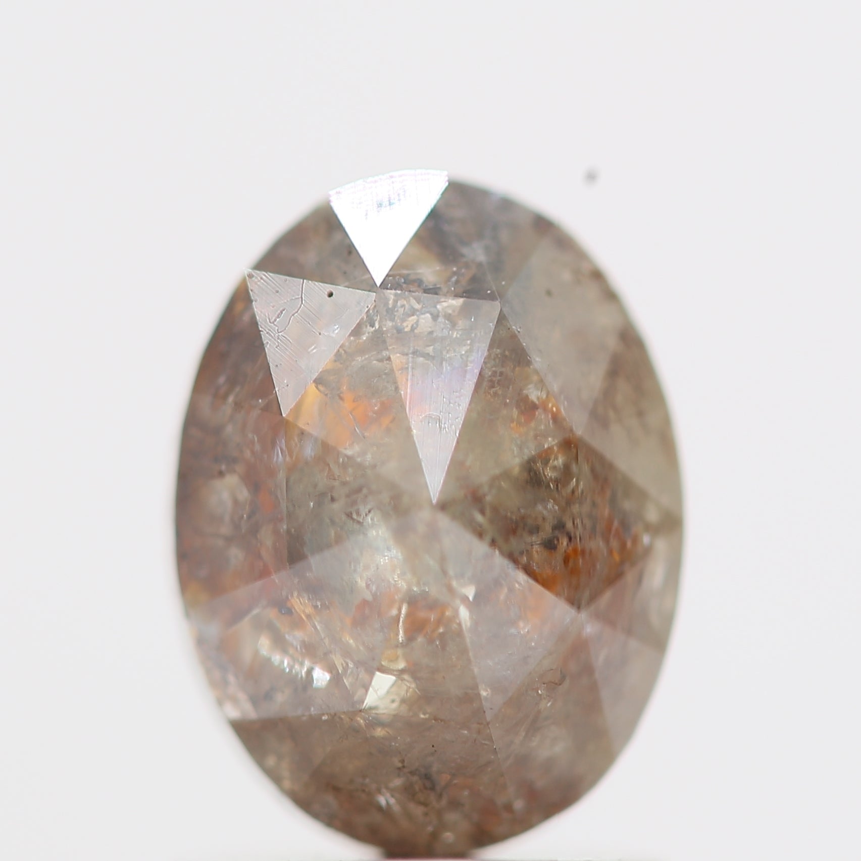 1.19 Carat Orange Gray Salt and Pepper Oval Diamond 7.50 MM