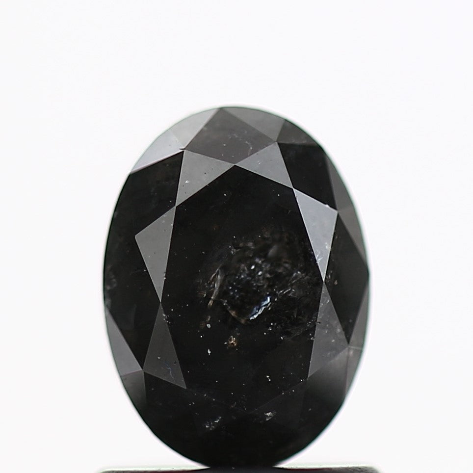 1.20 Carat Fancy Black Oval Cut Natural Diamond 7.10 MM