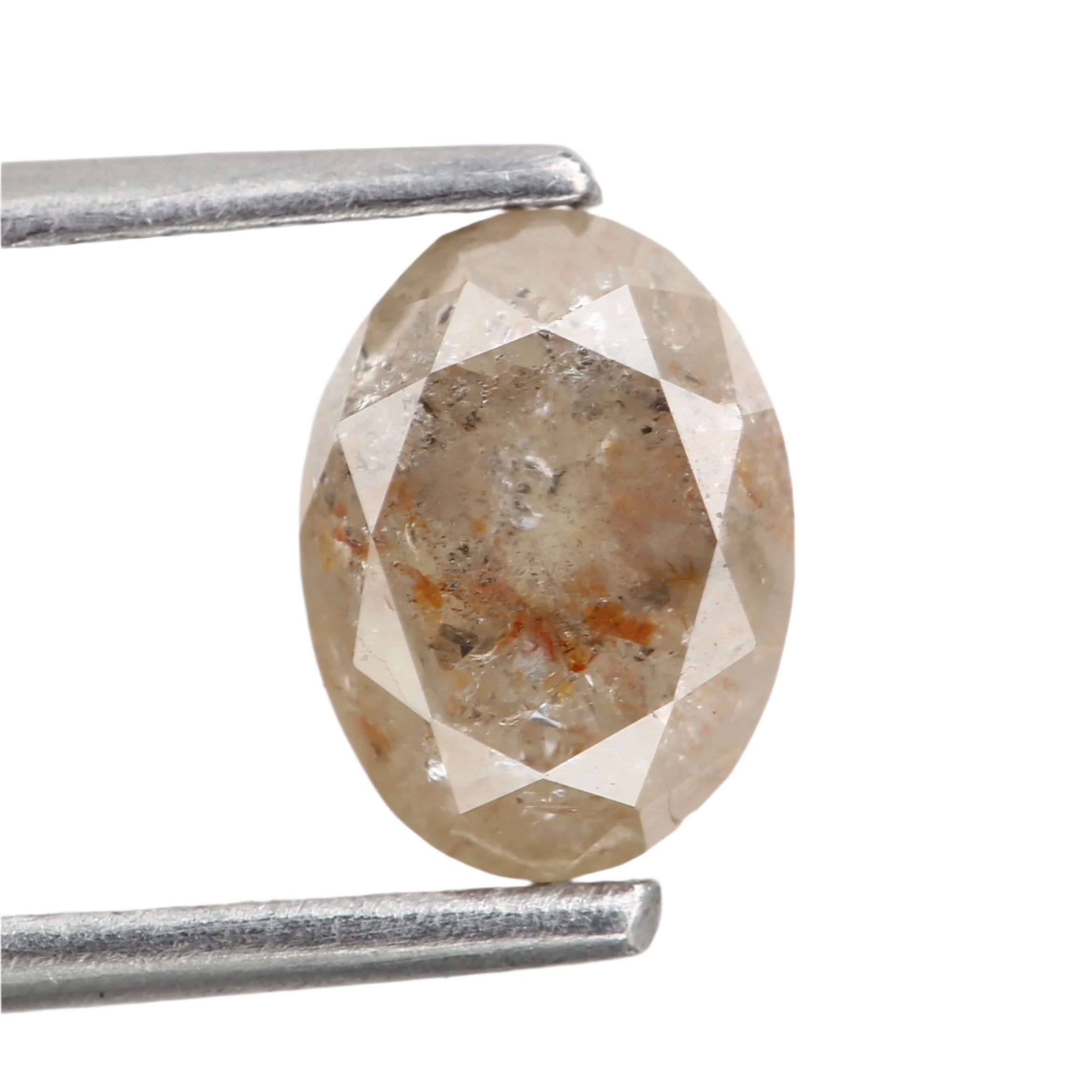 1.20 Carat Salt Pepper Orange Oval Cut Natural Diamond 7 mm