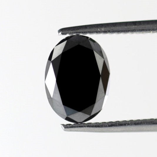 1.20 Carat Heated Black Color Diamond Loose Natural Oval Shape Diamond Ethically Sourced AAA Quality Black Diamond For Necklace - Blackdiamond