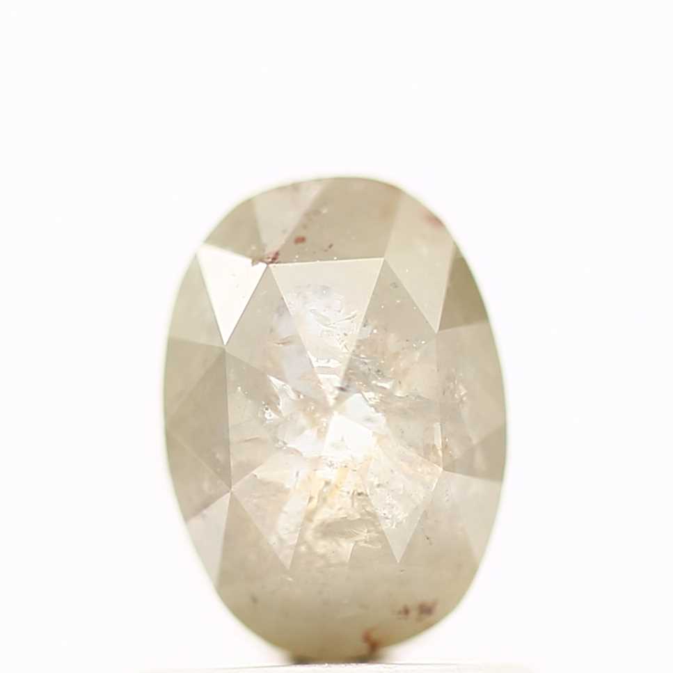 1.21 Carat Gray Oval Rose Cut Natural Loose Diamond 6.85 MM