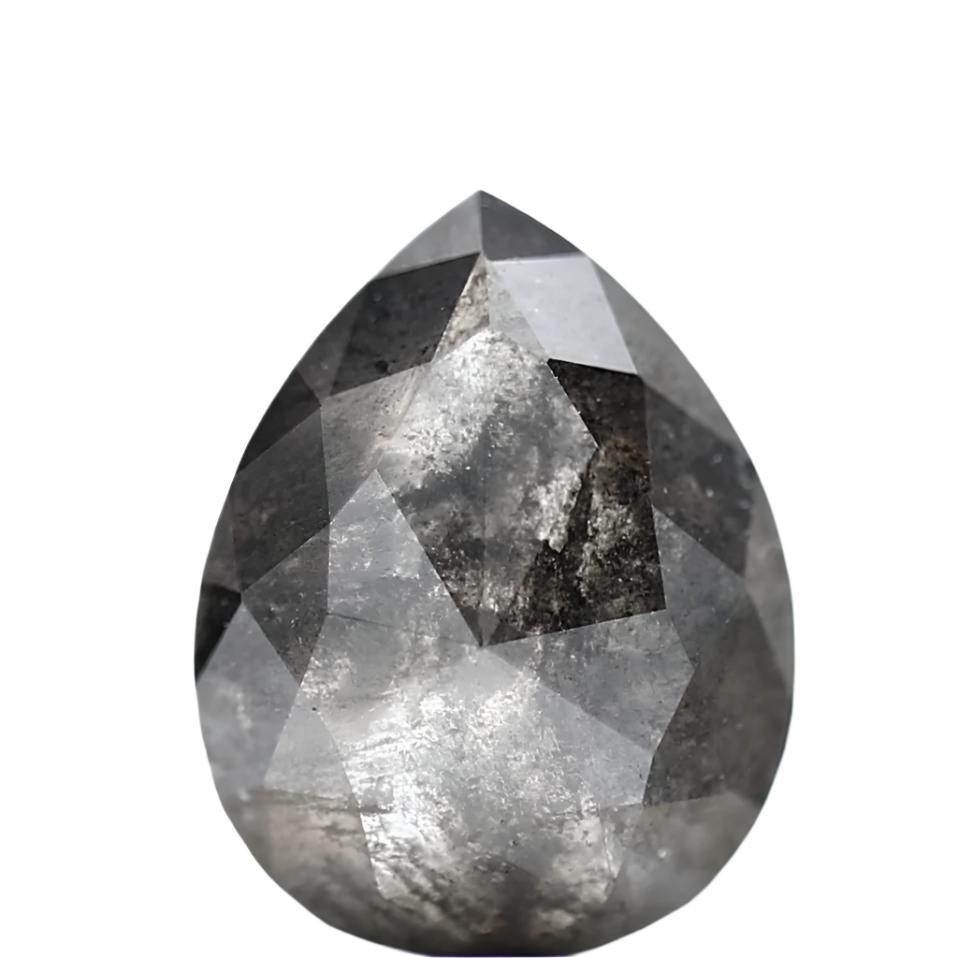 1.23_Carat_Natural_Rose_Cut_Fancy_Gray_Pear_Diamond_For_Ring_7.51__mm