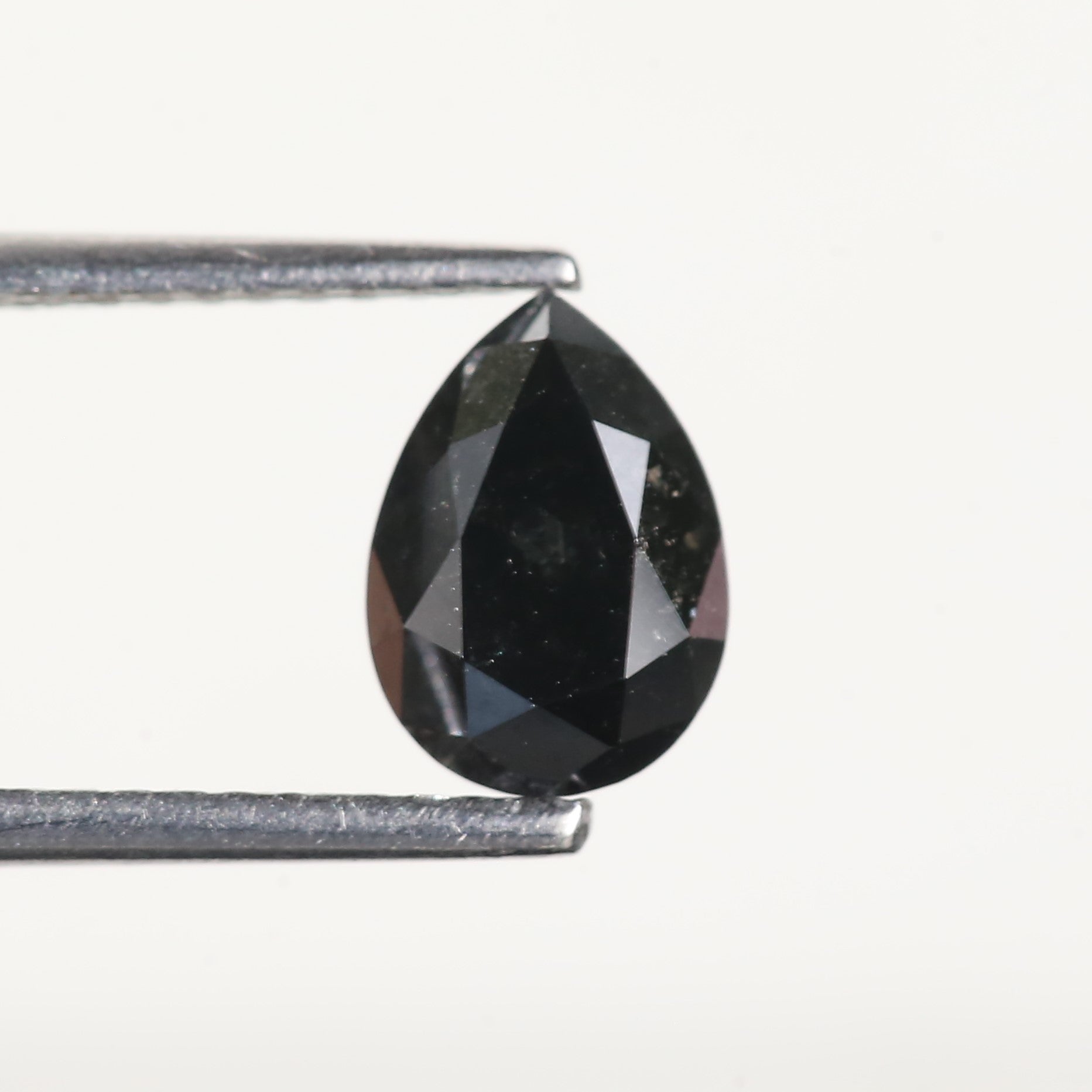 1.25 Carat Pear Cut Black Natural Loose Diamond 7.9 MM