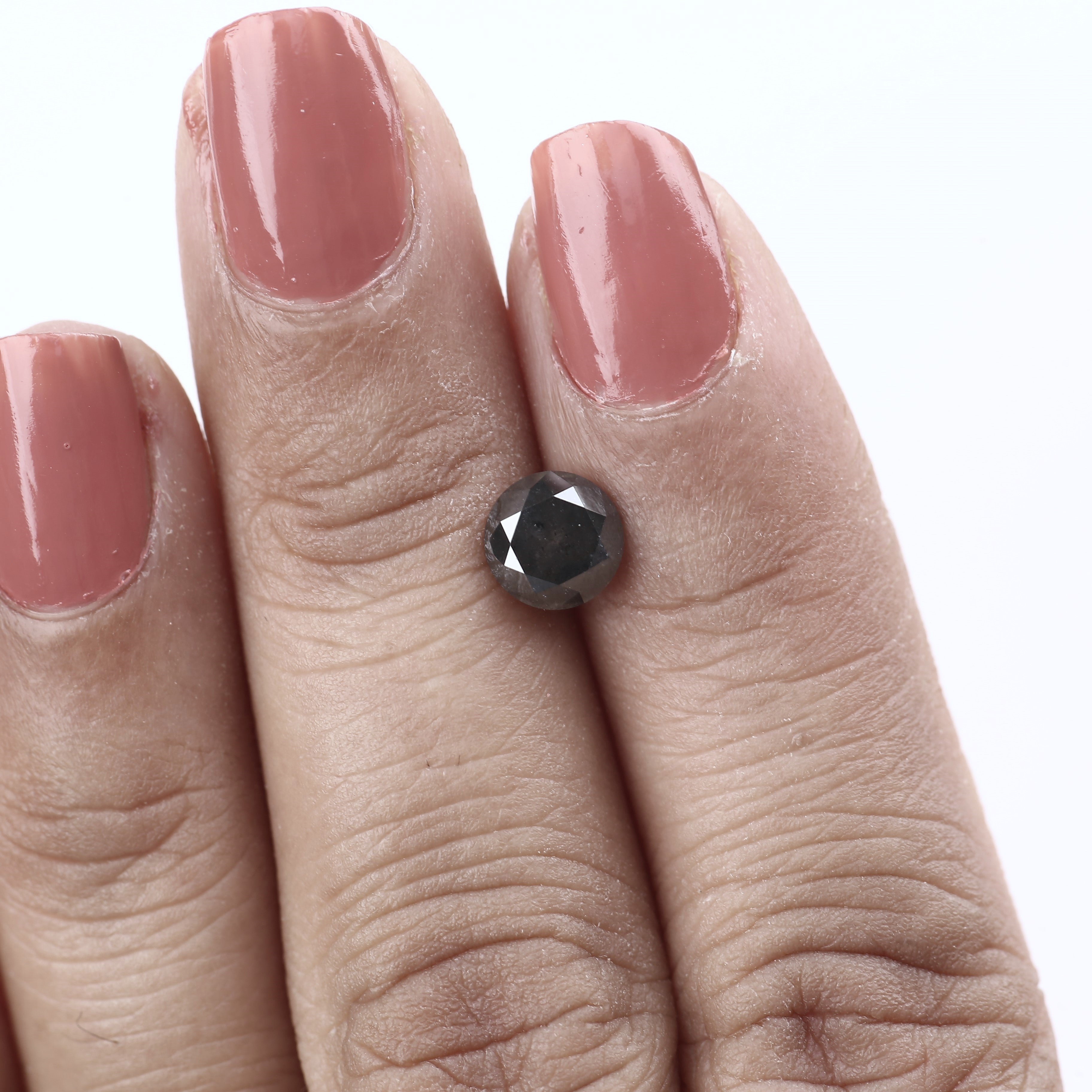 1.30ct Natural Celestial Stormy Black Salt and Pepper Diamond 6.4 MM