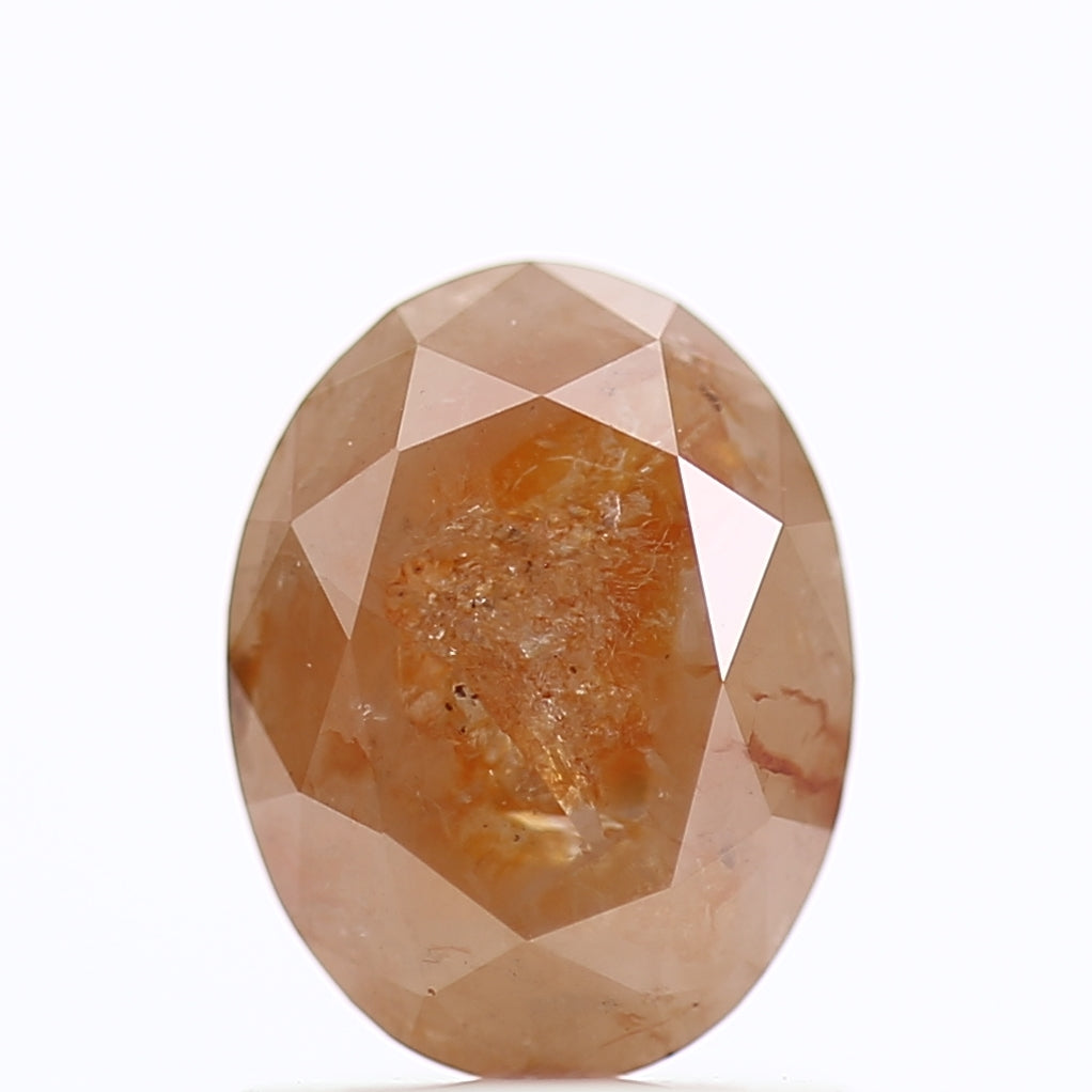 1.30 Carat Natural Orange Oval Cut Salt And Pepper Diamond 7.37 MM