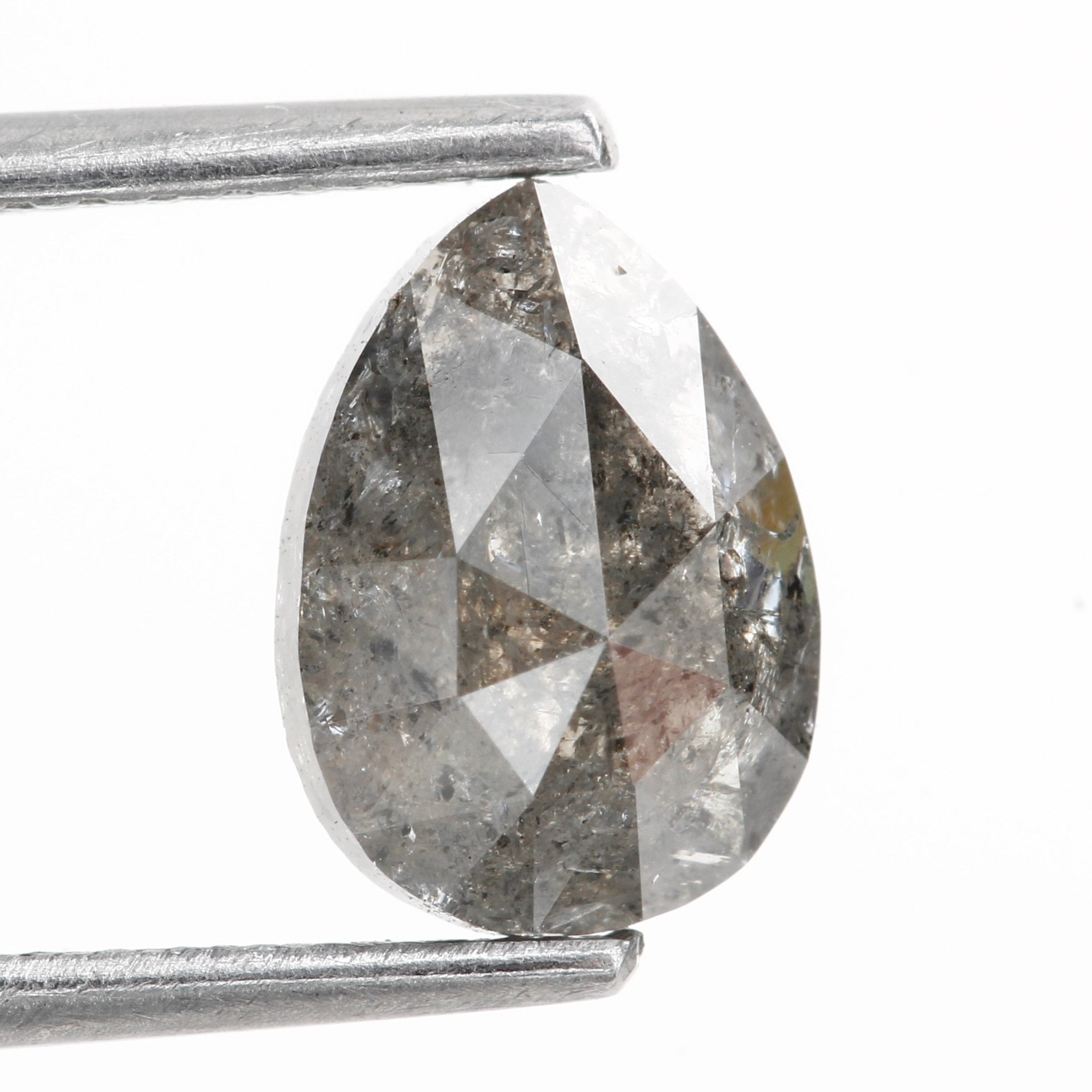 1.33 Carat Loose Salt and Pepper Pear Diamond 8.3 MM