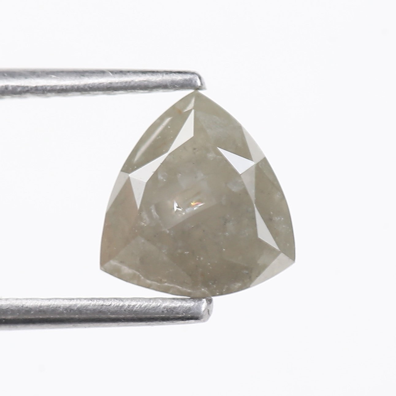 1.33 Carat Natural Gray Trillion Cut Salt and Pepper Diamond 6.97 MM