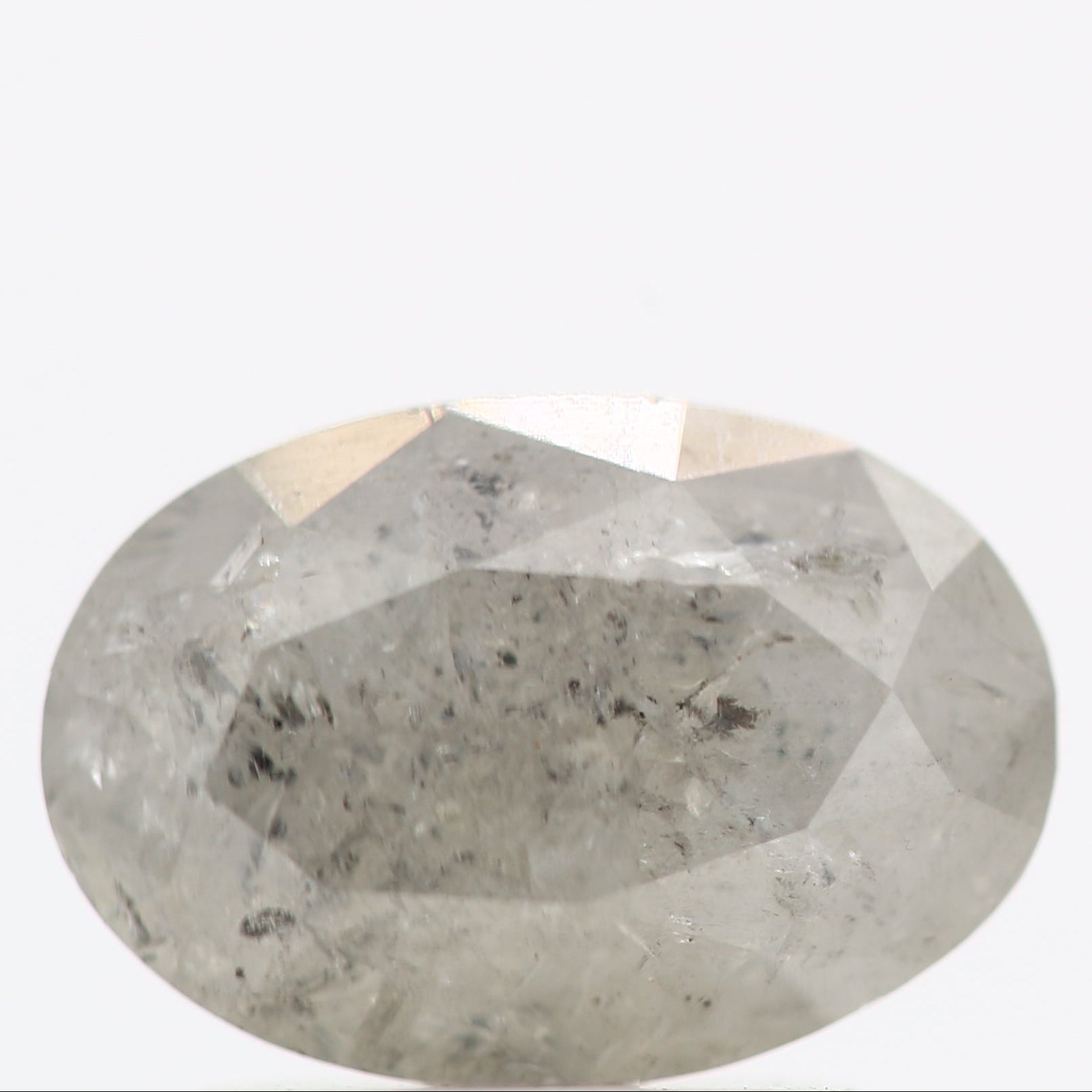 1.37 Carat Brilliant Cut Oval Salt and Pepper Diamond 8.45 MM