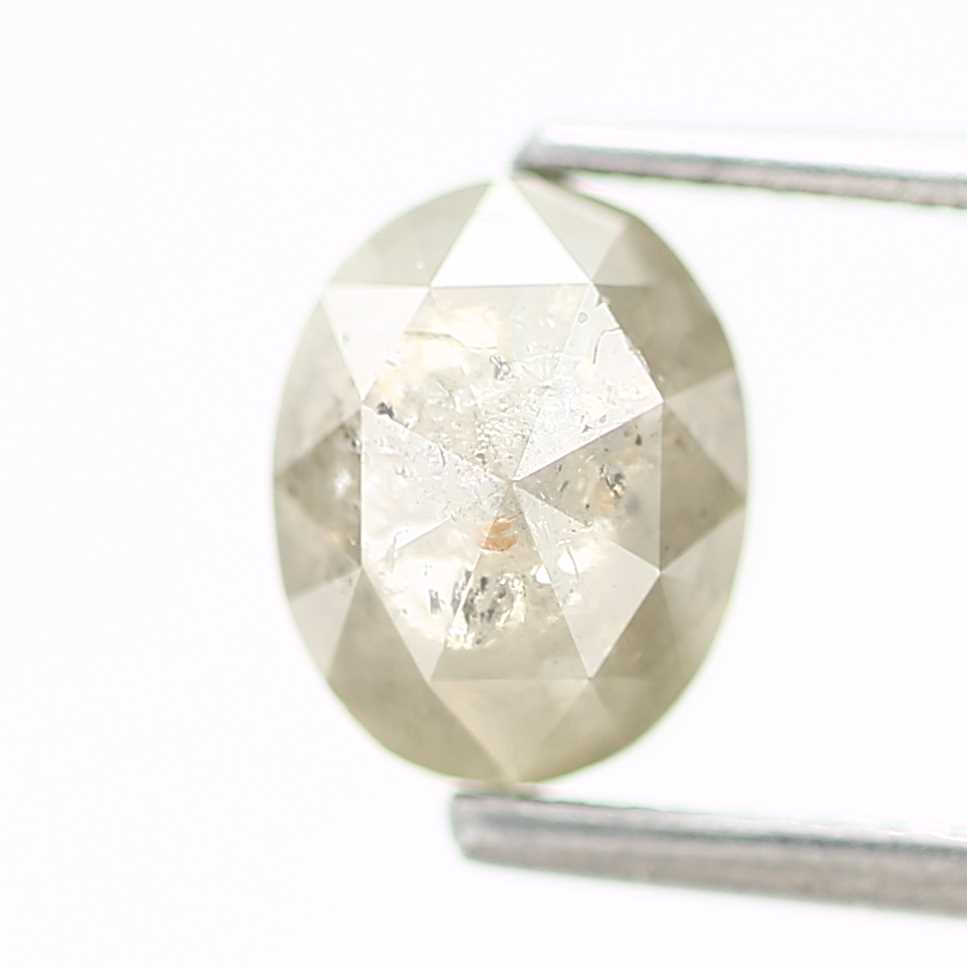 1.37 Carat Oval Cut Salt And Pepper Stones 6.86 MM