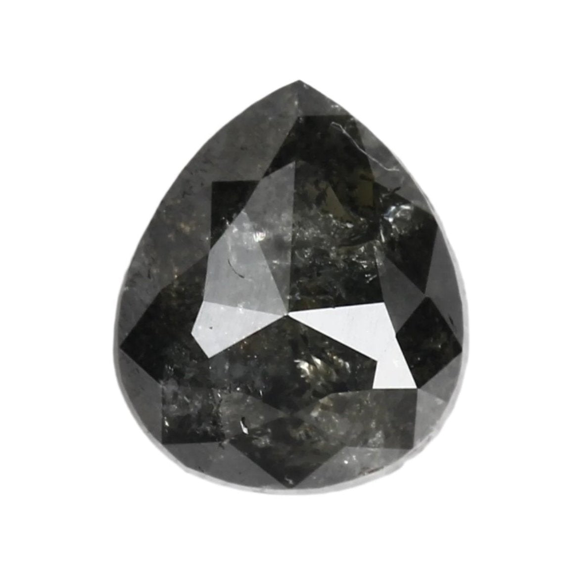 1.38 Carat Black Diamond For Pear Shaped Engagement Ring Vintage