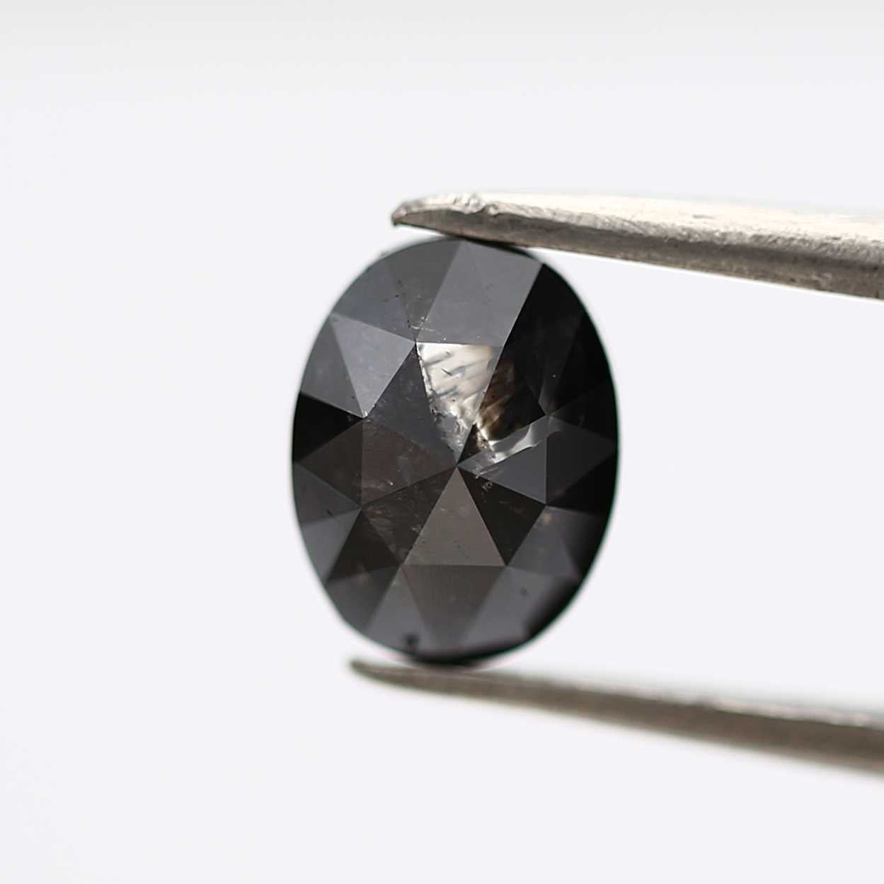 1.38 Carat Black Oval Shape Loose Diamond 7.90 MM