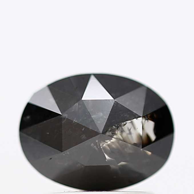 1.38 Carat Black Oval Shape Loose Diamond 7.90 MM
