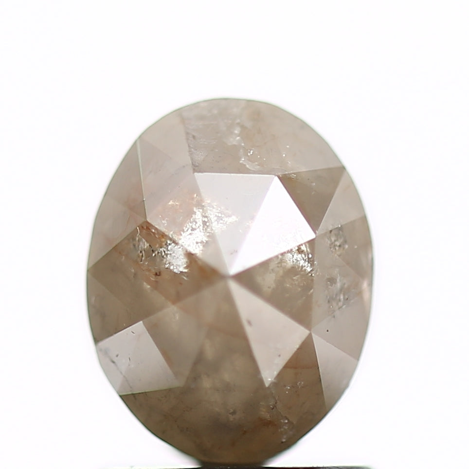 1.40 Carat Oval Rose Cut Salt and Pepper Diamond