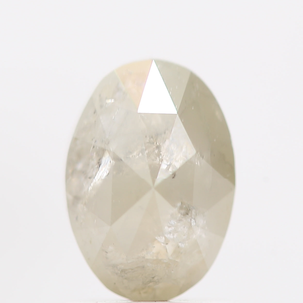 1.43 Carat Natural Oval Shape Rose Cut Icy Diamond 7.30 MM