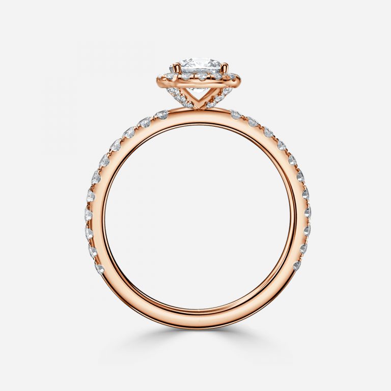 Killian Cushion Halo Engagement Ring 14K / 18K Solid Gold