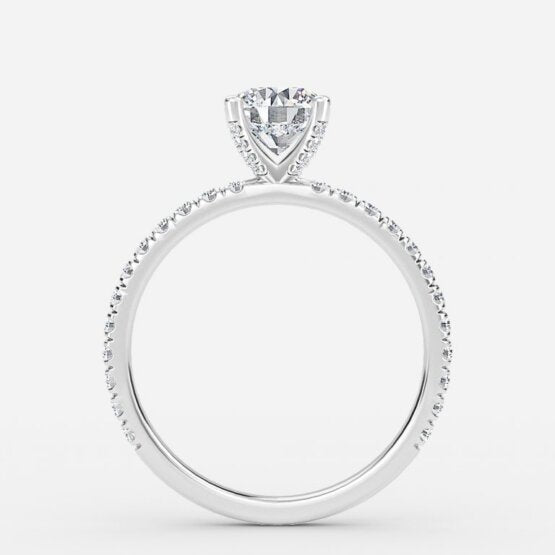 Jose Round Unique Diamond Engagement Ring 14K / 18K Solid Gold