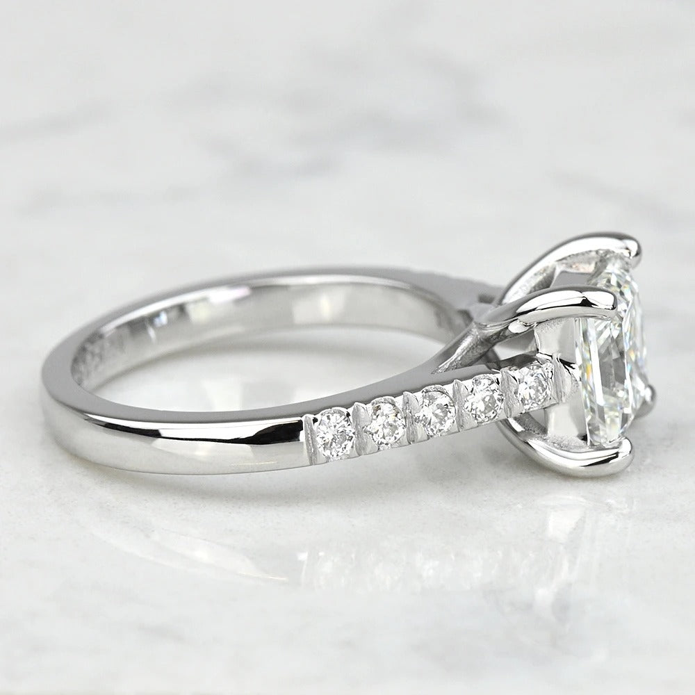 1.50 Carat Princess Cut Lab Diamond Engagement Ring