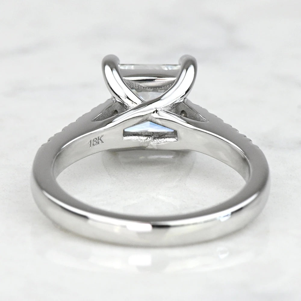 1.50 Carat Princess Cut Lab Diamond Engagement Ring