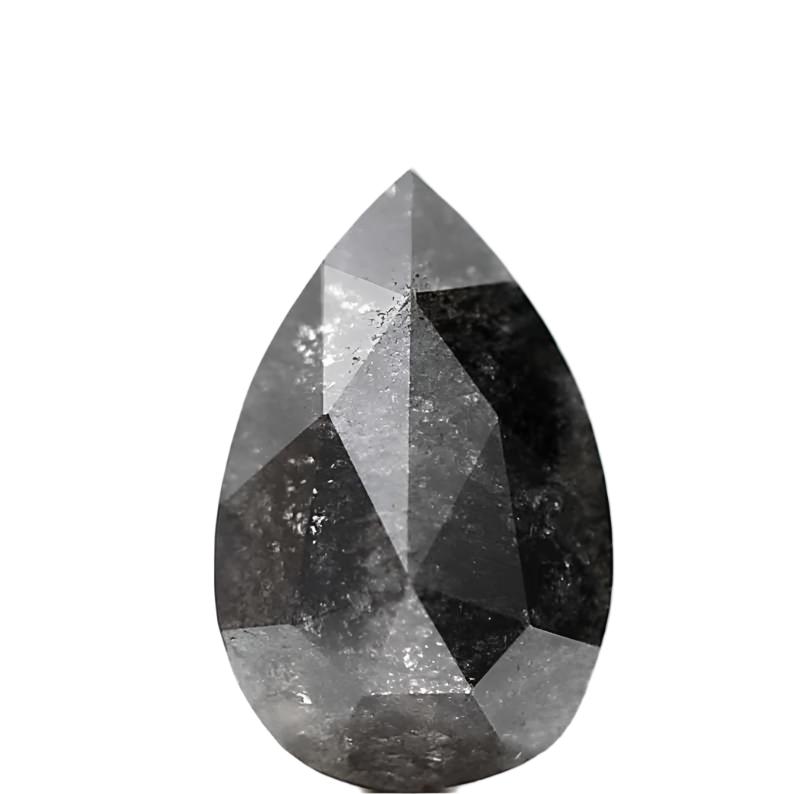 1.56 Carat Natural Black Diamond Pear Rose Diamond Charleston, SC