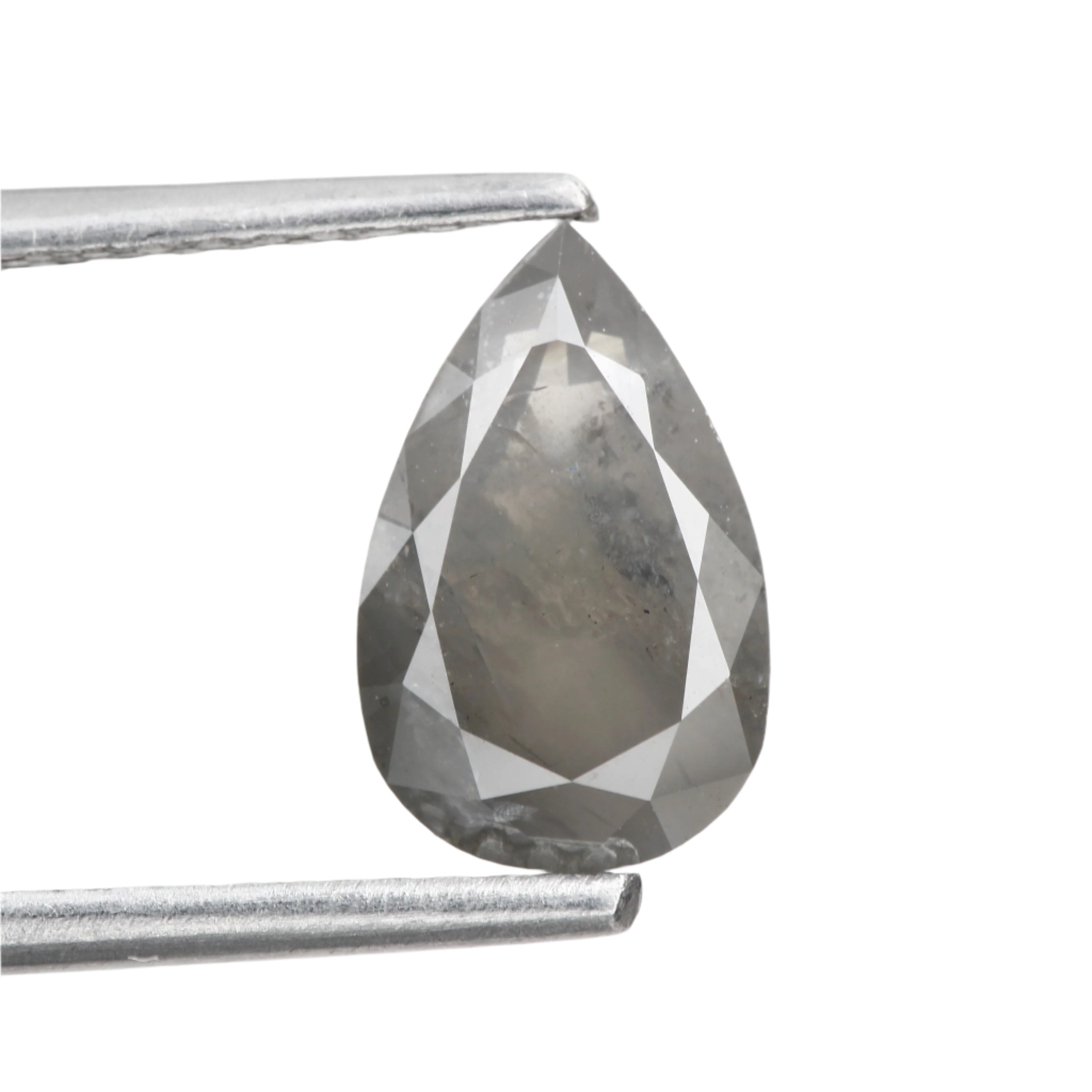 1.56 Carat Salt and Pepper Diamond Gray Pear Rose Cut SDM2983