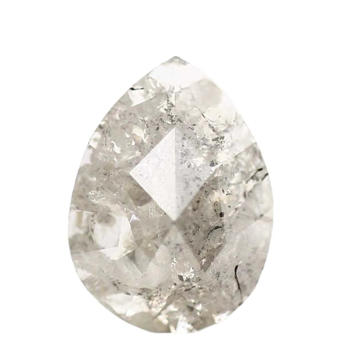 1.59_Carat_Natural_Pear_Rose_Cut_Icy_Salt_and_Pepper_Diamond_SDM9508
