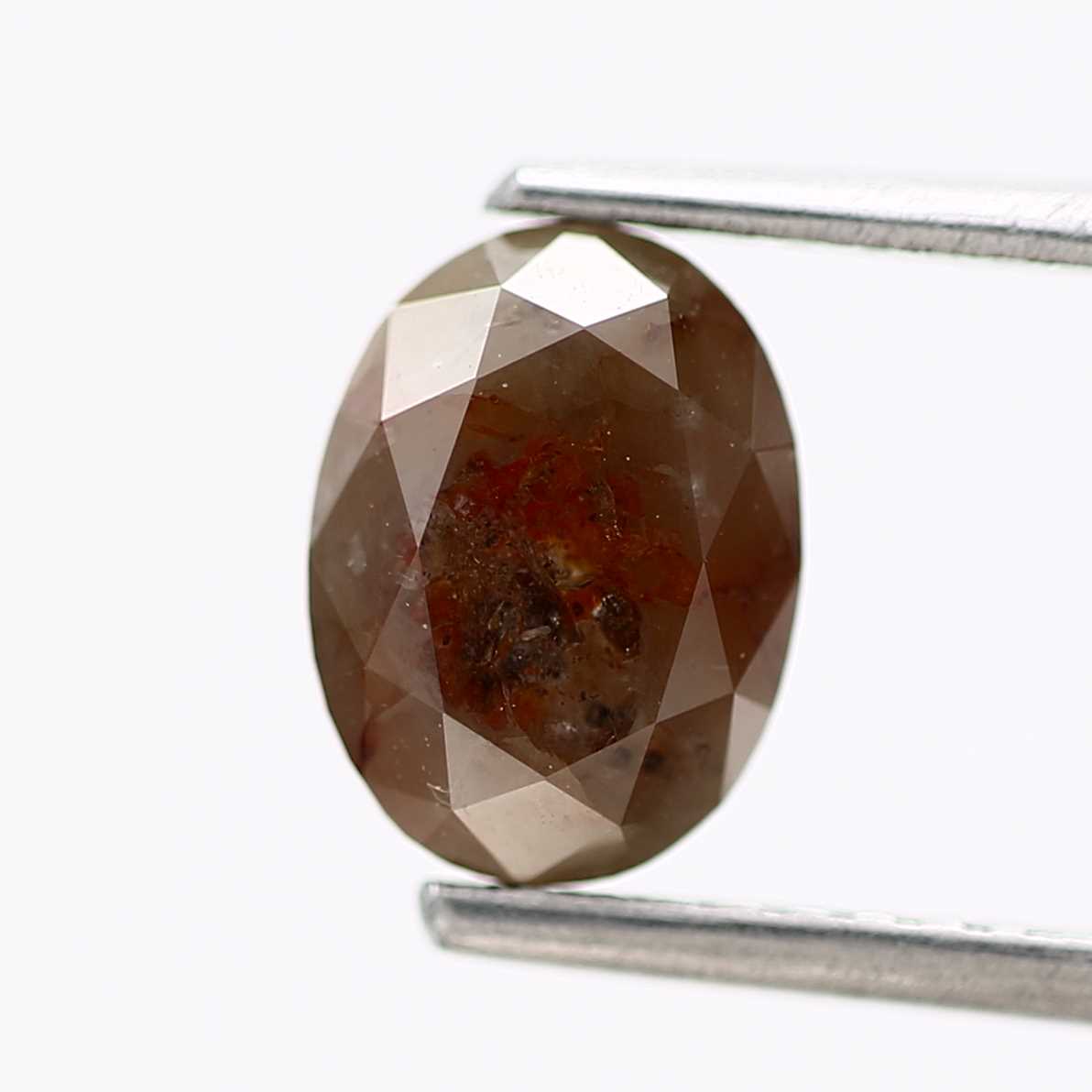 Fancy Red Diamond Oval Salt and Pepper Diamond 7.85 MM