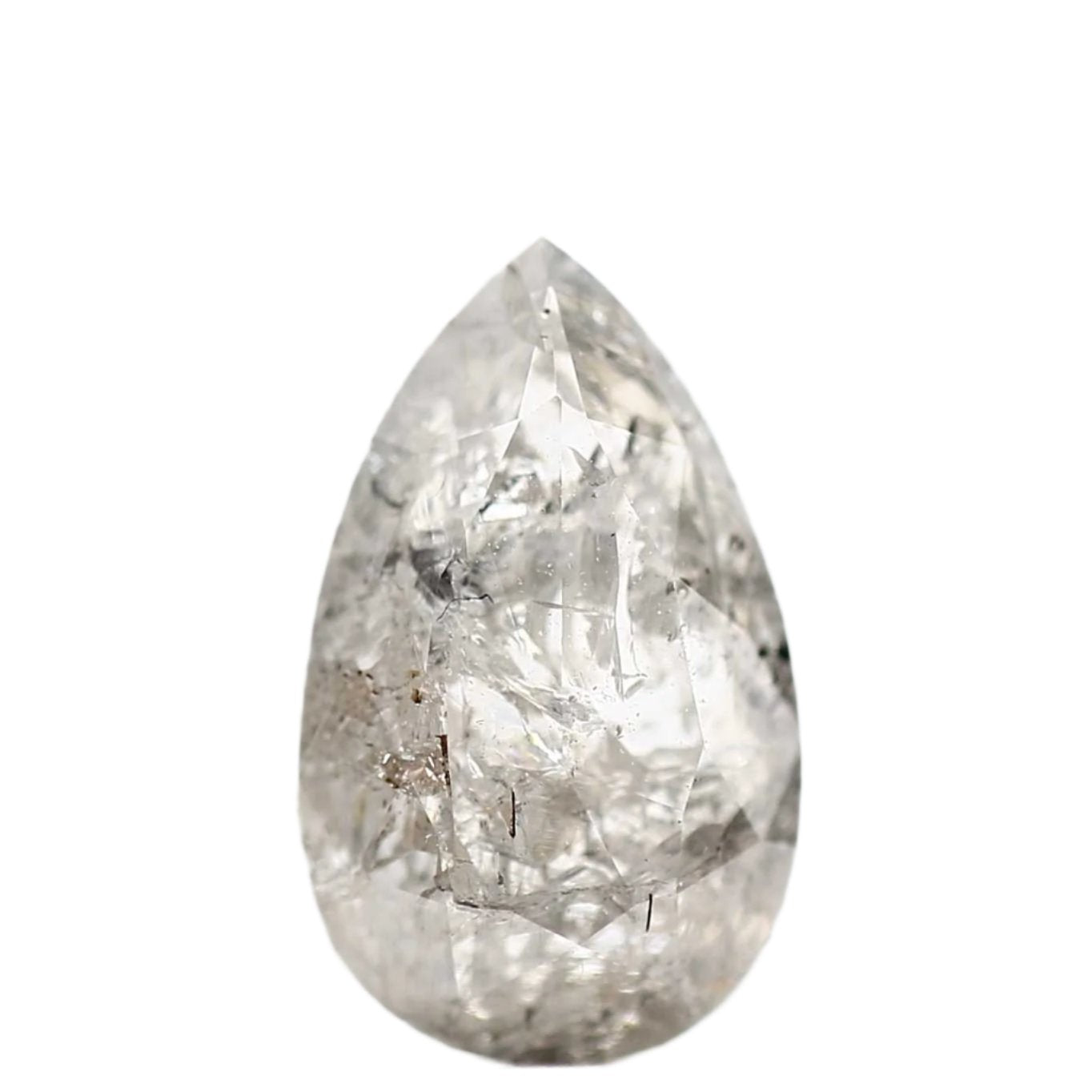 1.62_Carat_Natural_Pear_Rose_Cut_Icy_Salt_and_Pepper_Diamond_For_Ring