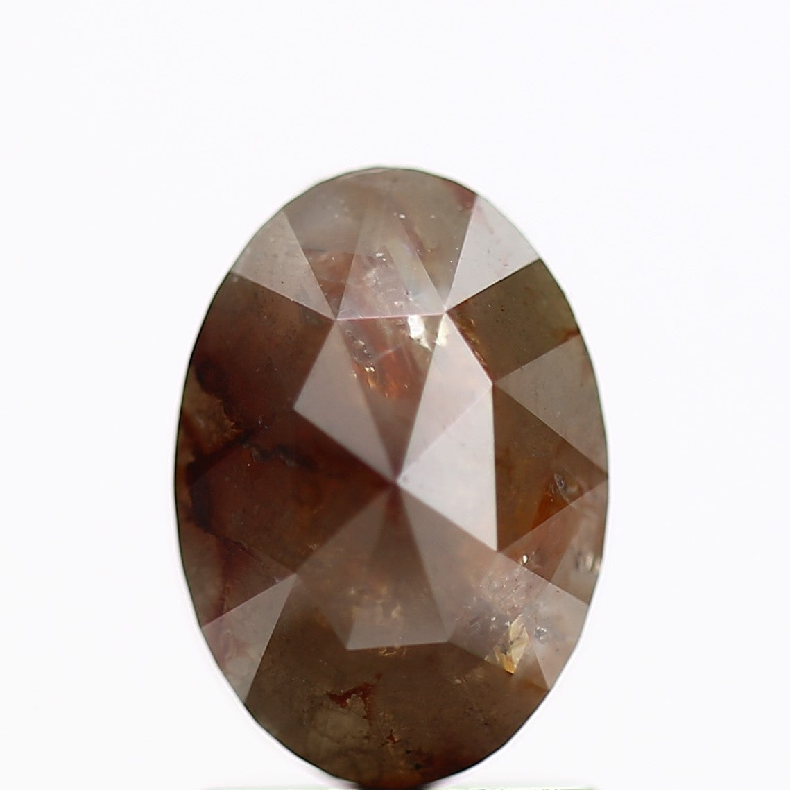 1.62 Ct Rustic Red and Brown Oval Cut Natural Loose Diamond 8.5 MM