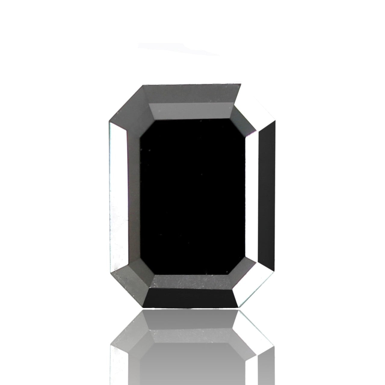 1.65 Carat Emerald Cut Ethically Sourced Black Natural Diamond For Design Solitaire Engagement Ring