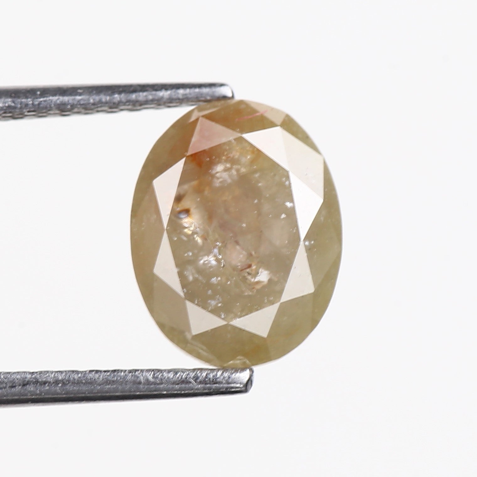 1.69 Carat Natural Yellow Oval Cut Salt and Pepper Diamond 9.15 MM