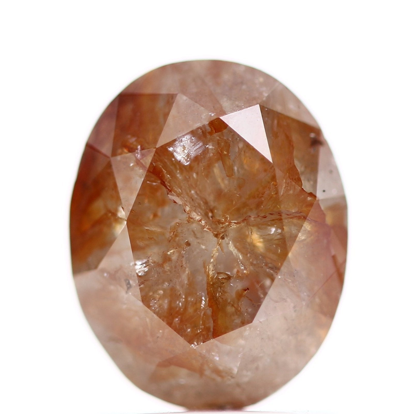 1.71 Carat Design Orange Oval Diamond Cut Ring 8 MM