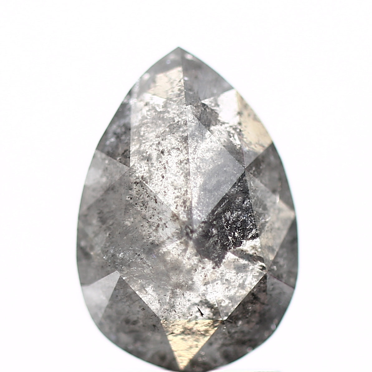 1.72 Carat Loose Salt and Pepper Diamond Pear Shape 9.9 MM