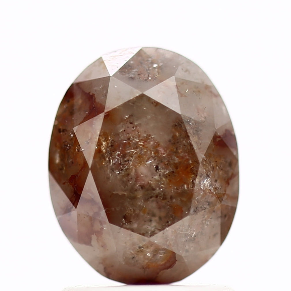 1.74 carat oval Diamond Cut Red Salt and Pepper Diamond 7.96 mm
