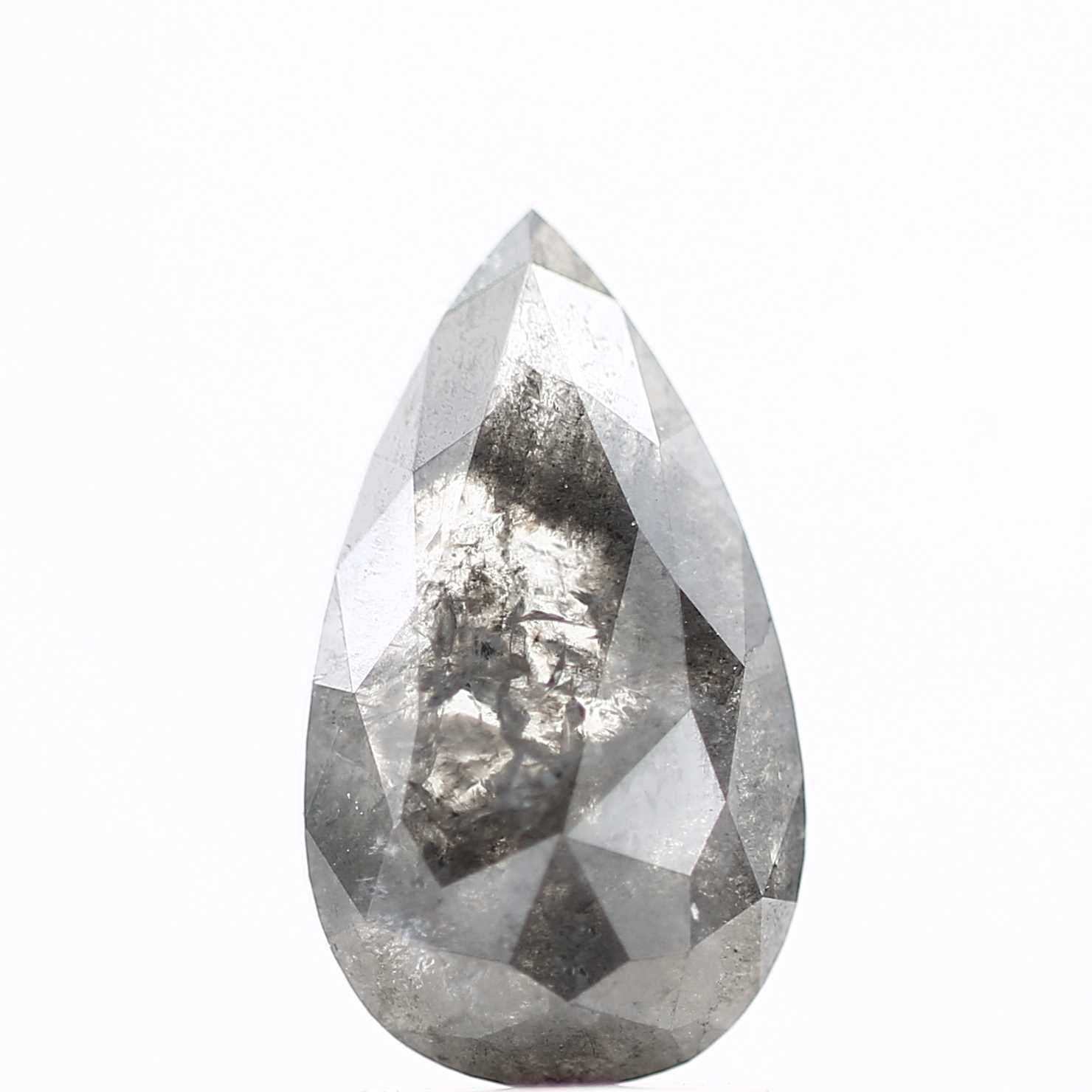 1.75 Carat Fancy Gray Diamond Pear Rose Cut Natural Diamond For Ring