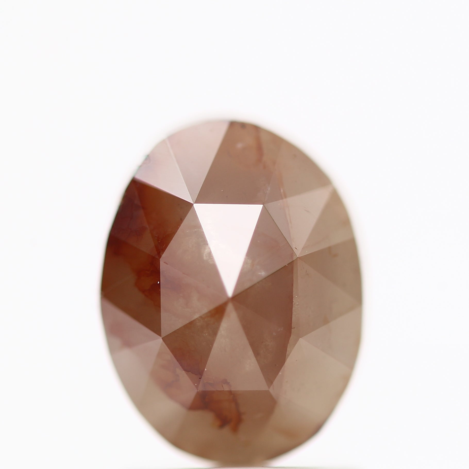 1.76 Carat Natural Orange Rose Cut Oval Loose Diamond 8 mm