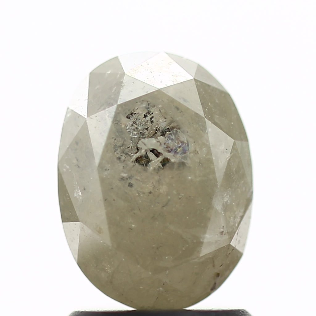 1.78 Carat Loose Oval Cut Salt and Pepper Diamond 8.11 MM