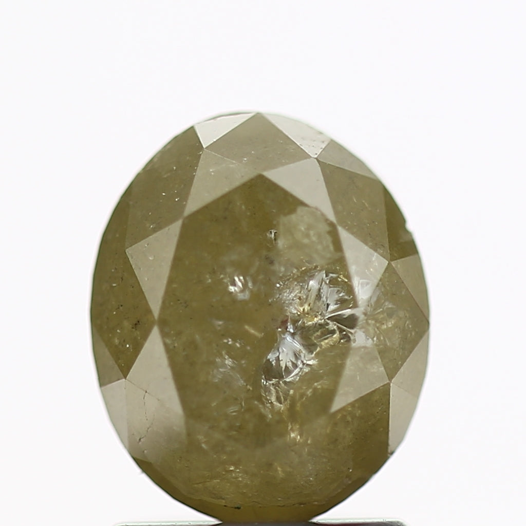 1.79 Carat Oval Green Salt and Pepper Diamond