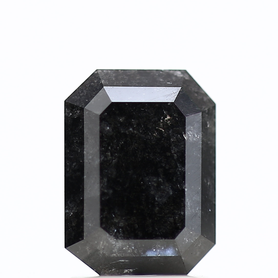 Natural Color Emerald Cut Black Salt and Pepper Diamond