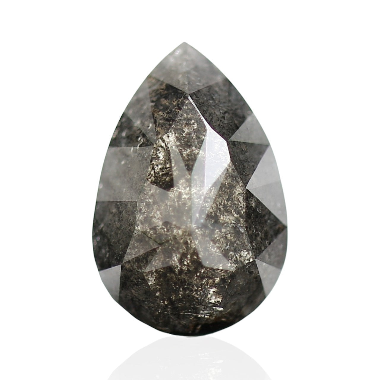 1.82 Carat Natural Gray Pear Rose Cut Diamond For Ring