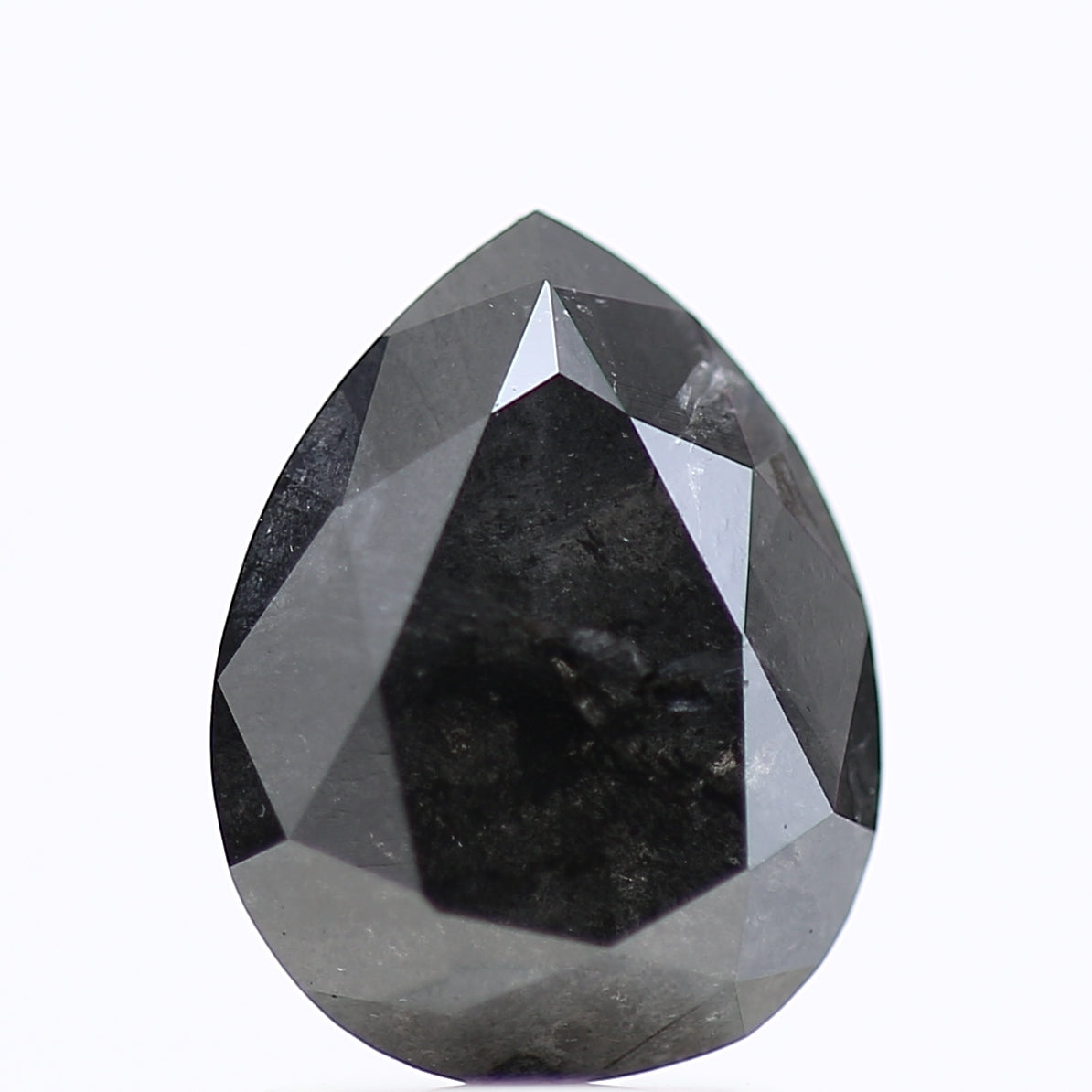 Gray Black Salt and Pepper Pear Diamond 9.16 MM