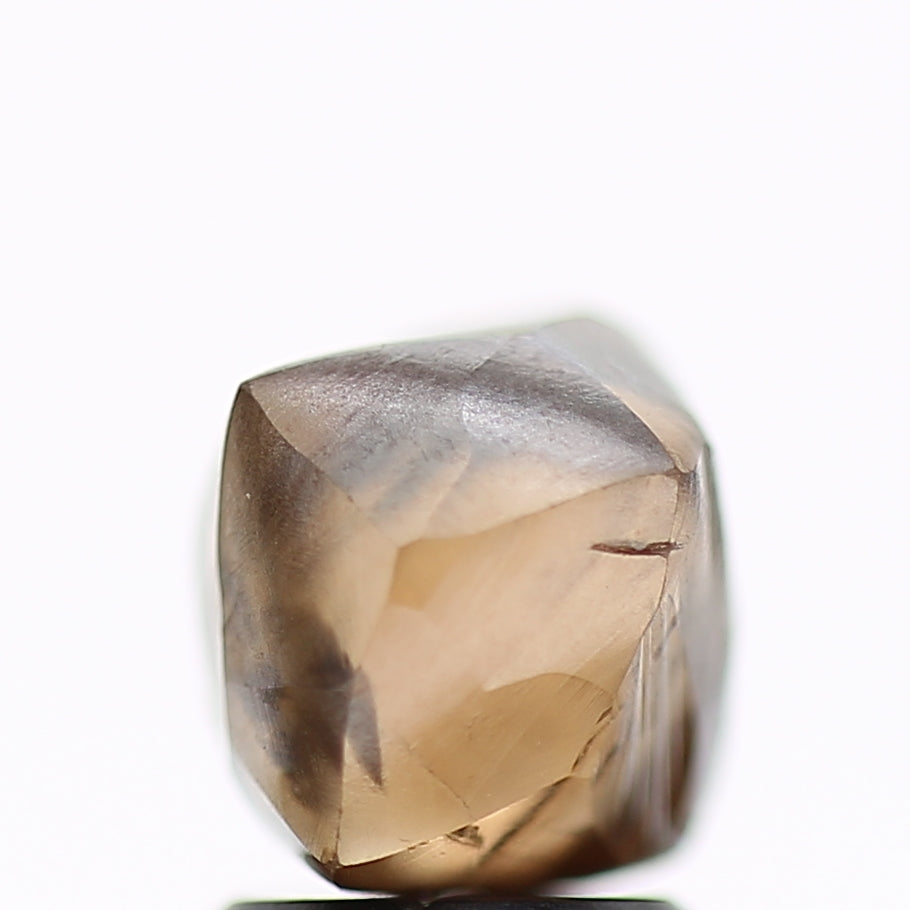 3.73 Carat Natural Octahedron Fancy Champagne Brown Rough Diamond 9.11 MM