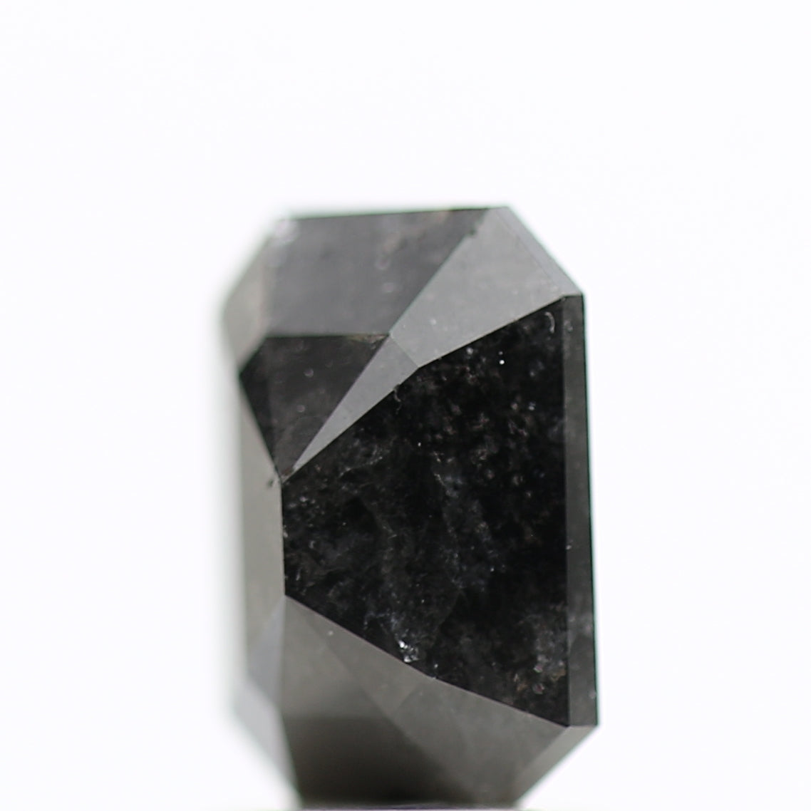 1.81 Ct Natural Color Emerald Cut Black Salt and Pepper Diamond 8.05 MM