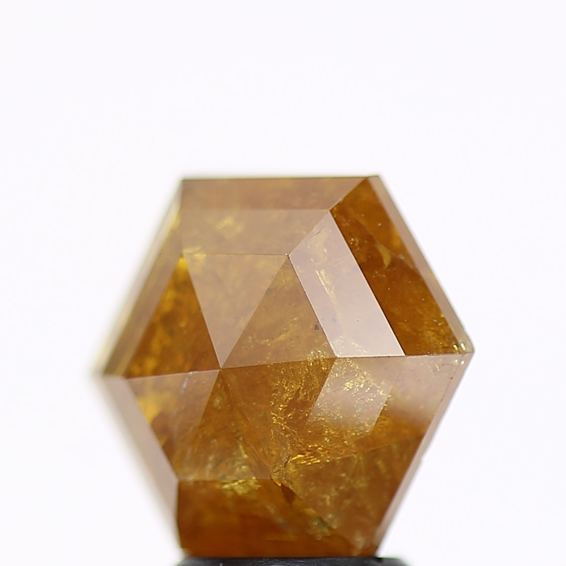 3.88 Carat Natural Yellow Hexagon Salt and Pepper Diamond 9.35 MM