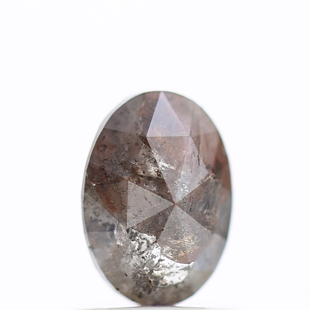 1.11 Carat Oval Salt and Pepper Diamond Double Cut Loose Natural Stone 7.23 MM