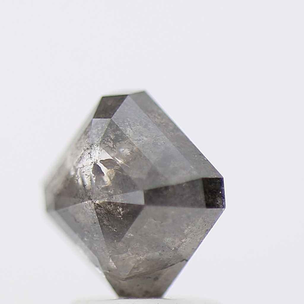 1.84 Carat 6.62 MM Fancy Gray Emerald Cut Salt and Pepper Diamond - Blackdiamond