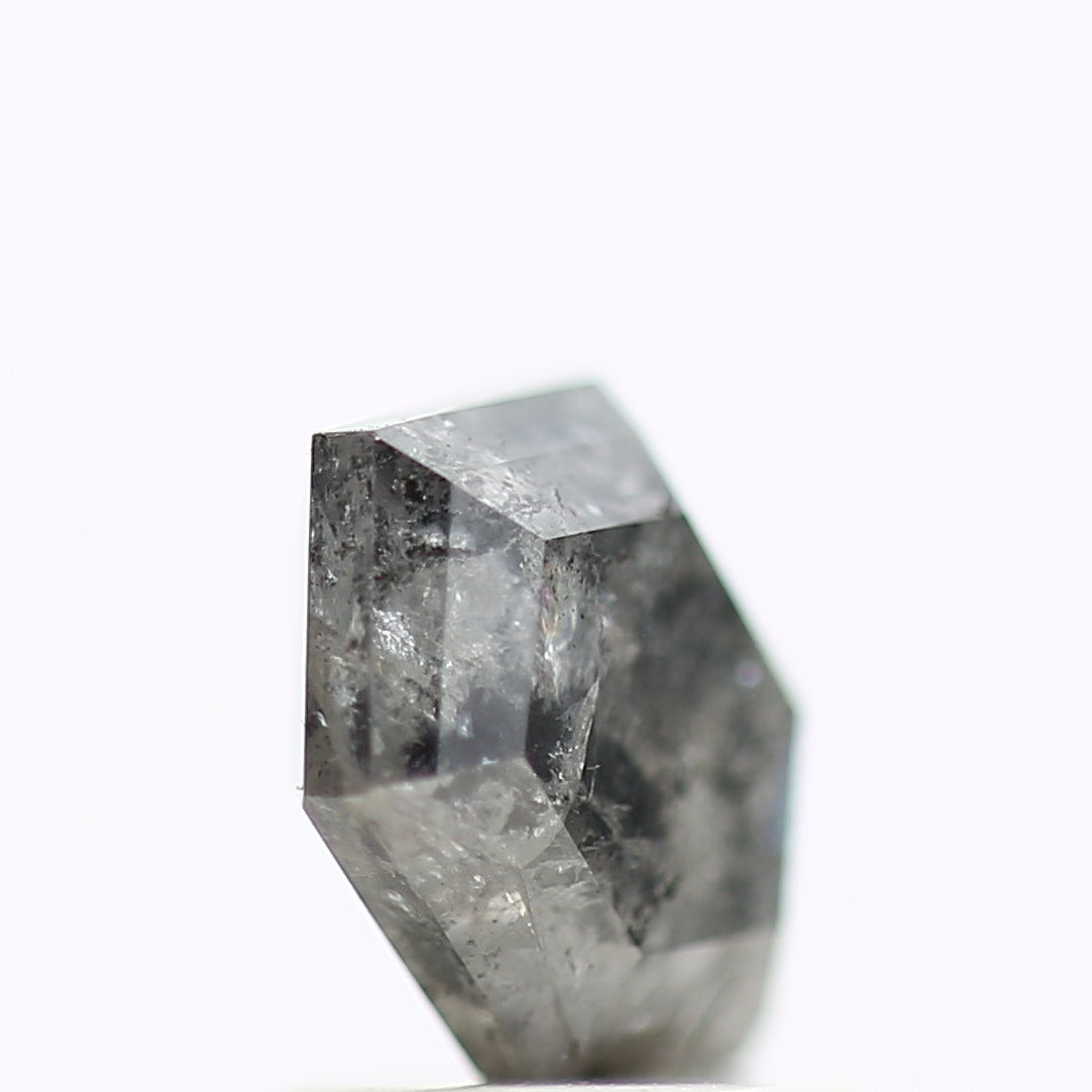 1.54 Carat Grey Hexagon Salt and Pepper Diamond 8.41 MM