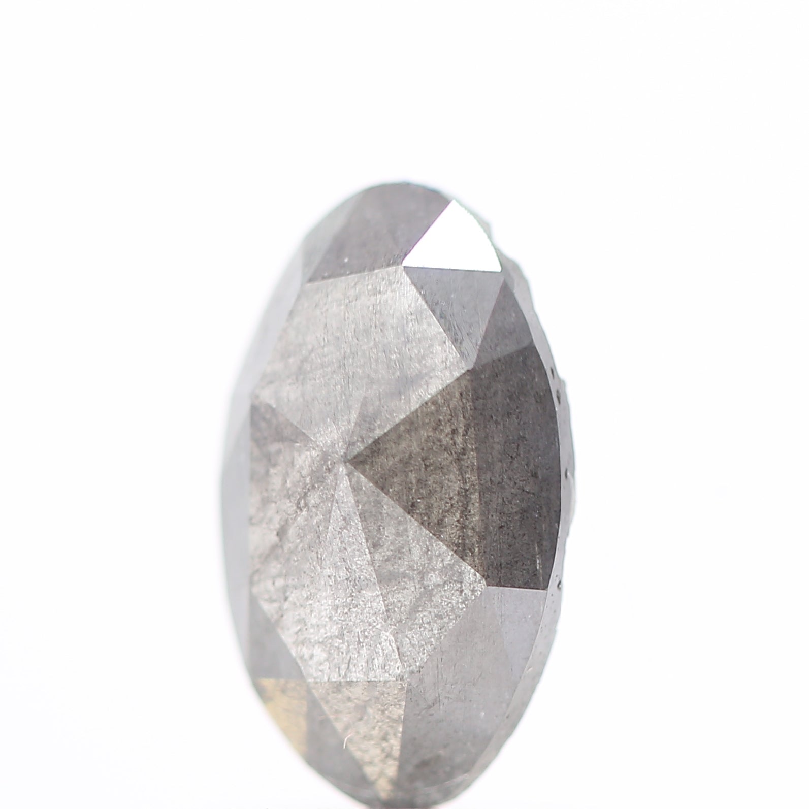 0.82 Carat Fancy Gray Rose Cut Oval Diamond 8.50 MM